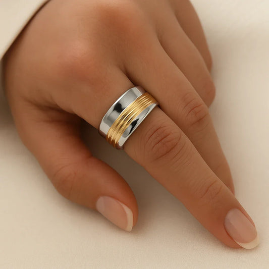 Anneau Bicolore | Argent & Or