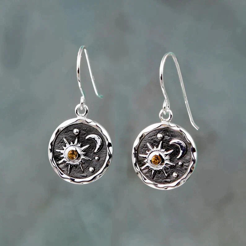 Boucles d'Oreilles Boho Soleil et Lune