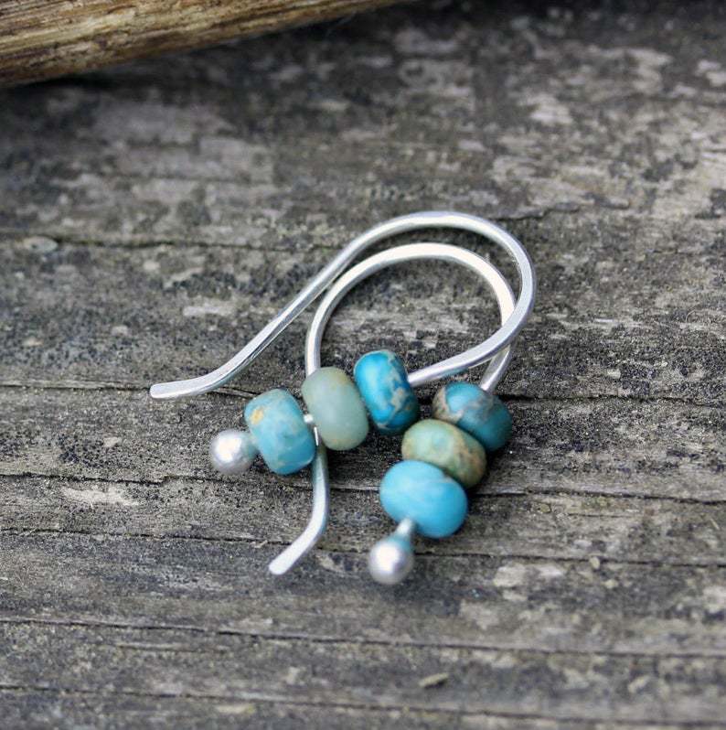 Boucles d'Oreilles Perles Turquoise