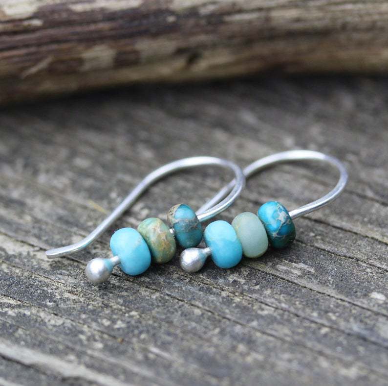 Boucles d'Oreilles Perles Turquoise
