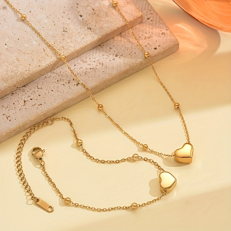 Fleuroux® | Ensemble de Cœur Fait Main Collier & Bracelet