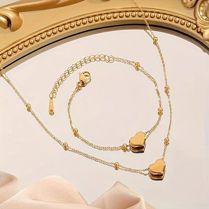 Fleuroux® | Ensemble de Cœur Fait Main Collier & Bracelet