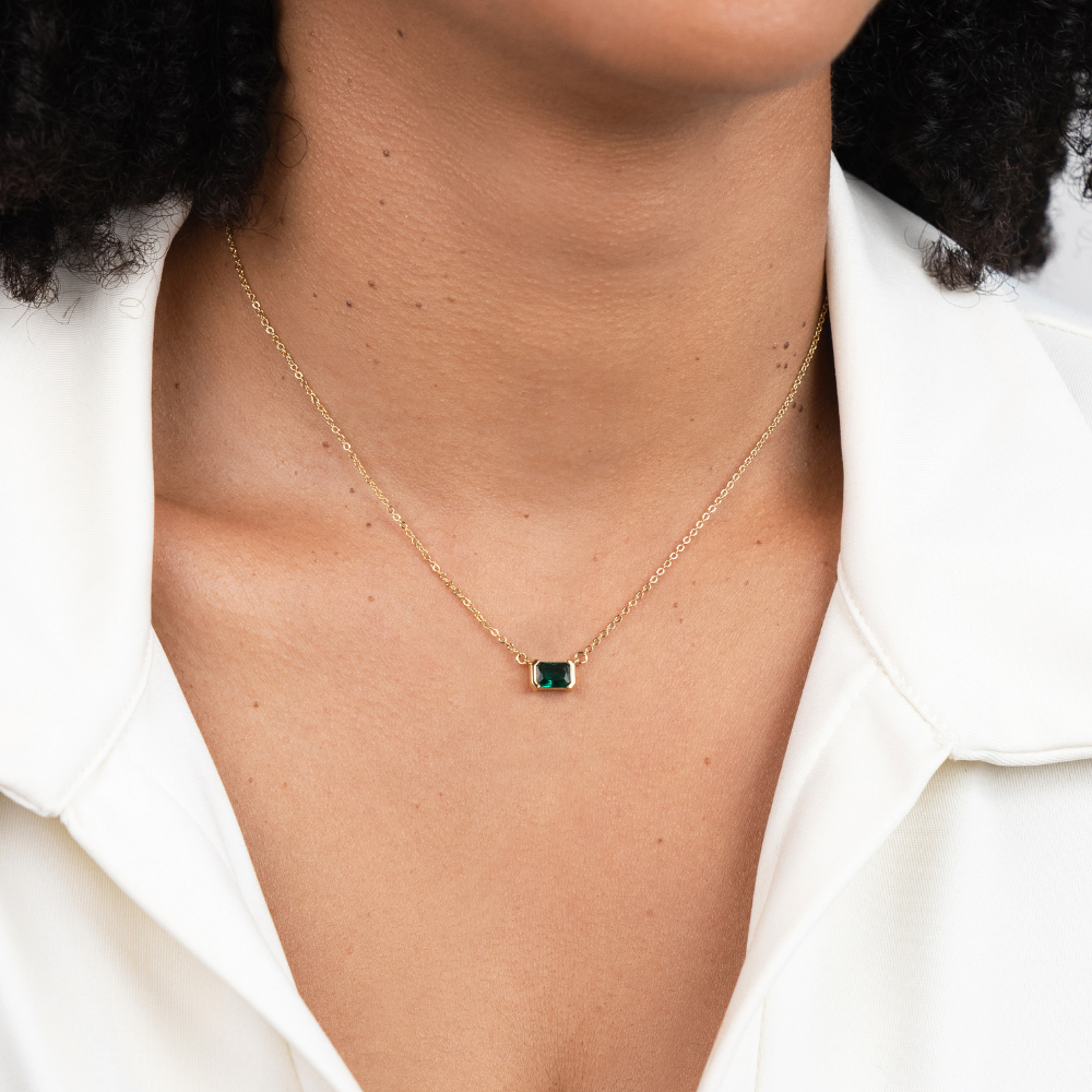 Collier en Émeraude Verte