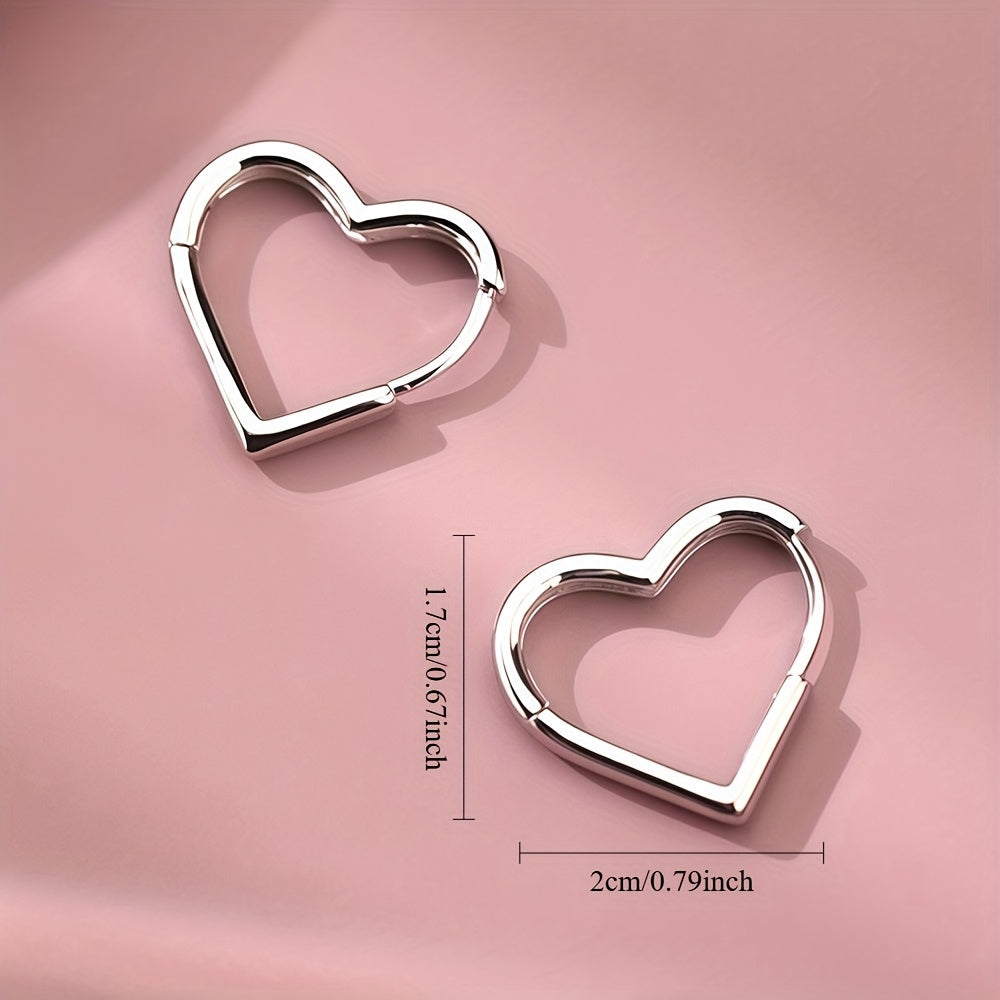 Boucles d'oreilles en forme de cœur en acier inoxydable doré