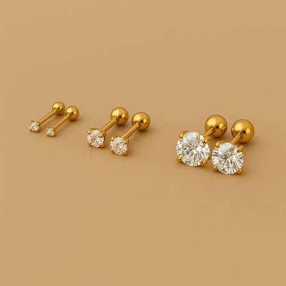 Ensemble de 3 paires de boucles d'oreilles élégantes