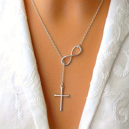 Fleuroux® | Collier Croix en Nombre de Chance 8 Fait Main