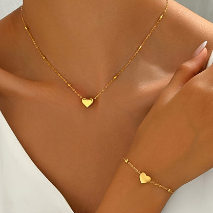 Fleuroux® | Ensemble de Cœur Fait Main Collier & Bracelet