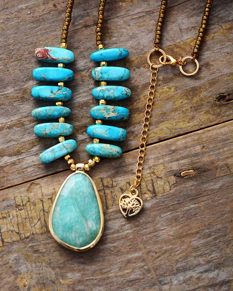 Collier en Pierre d'Amazonite Naturelle