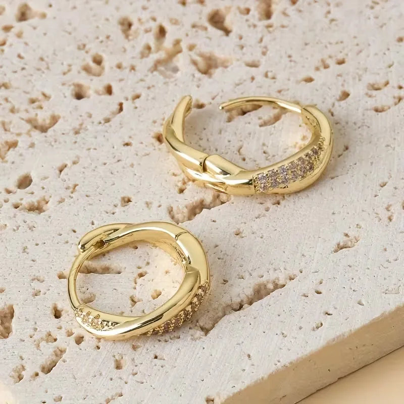 Klara – Boucles d'oreilles en style coréen pour femmes avec zirconia