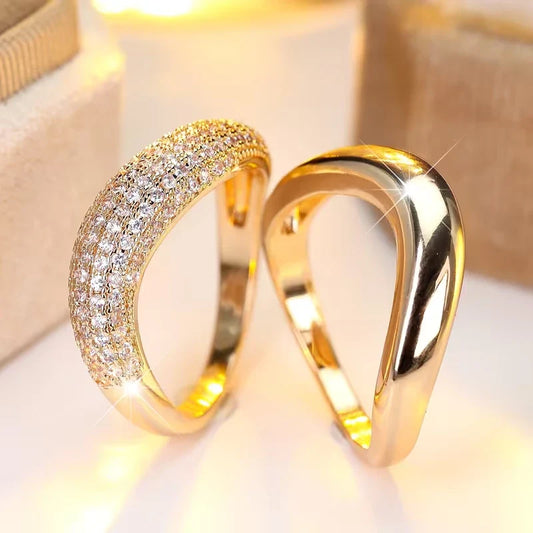 Bague Large Élégante à Deux Pièces