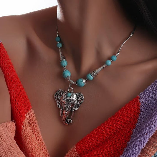 Pendentif Éléphant en Turquoise 925