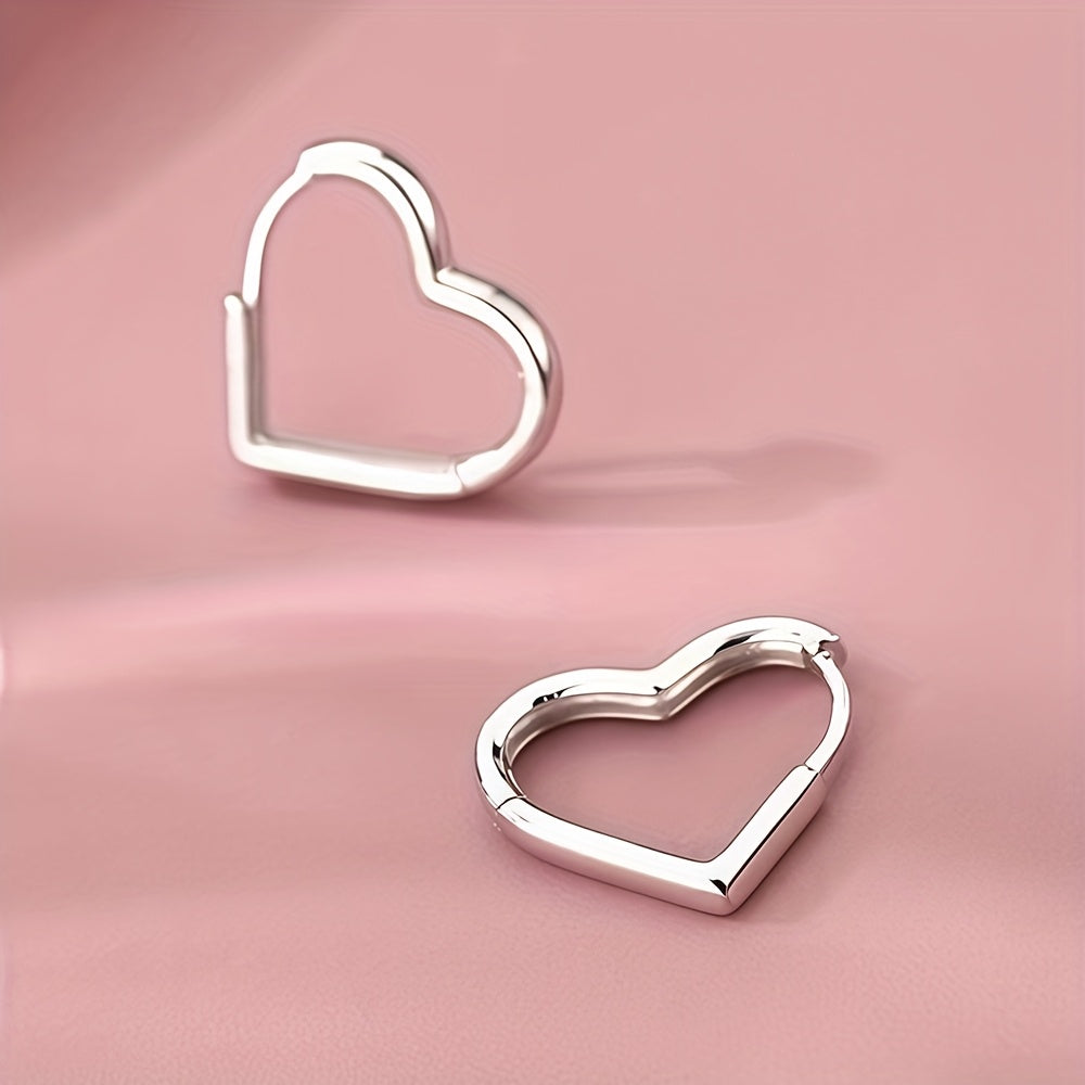 Boucles d'oreilles en forme de cœur en acier inoxydable doré