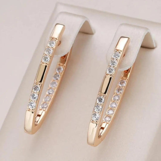 Boucles d'oreilles Élégantes avec des pierres Zirconia