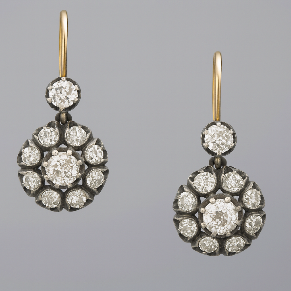 Boucles d'oreilles vintage avec pierres précieuses