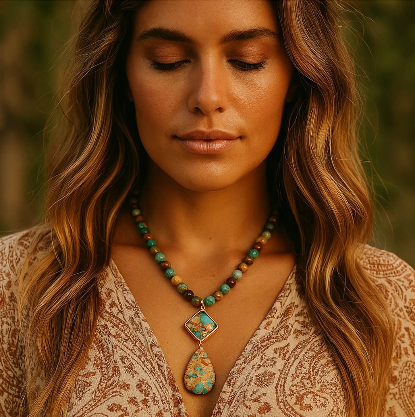 Collier Spirituel en Jaspe Intense
