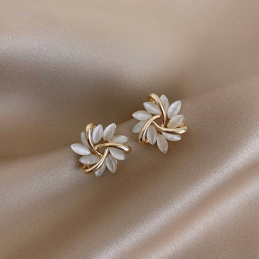 Boucles d'oreilles Ronde Opale Fleur