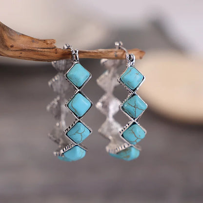Boucles d'oreilles Vintage Turquoise en forme de U