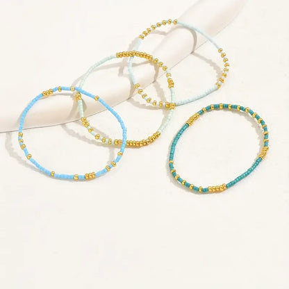 Ensemble de bracelets en perles turquoises Chic Bohème