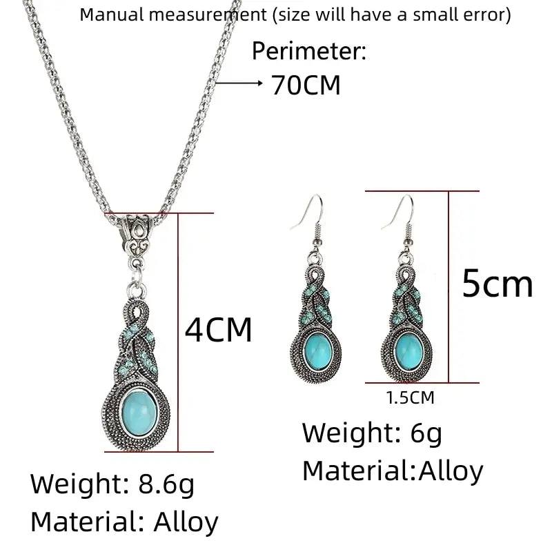 Ensemble de Bijoux en Pierres Turquoise Vintage