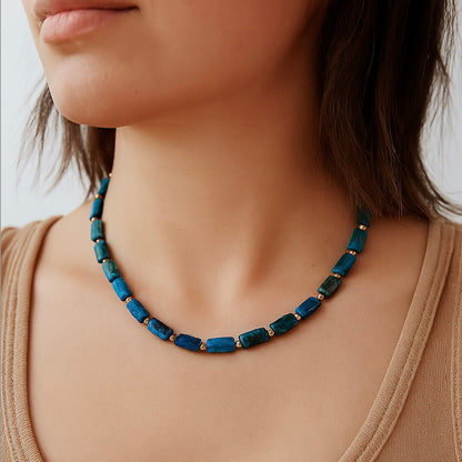 Collier Choker en Apatite Naturelle