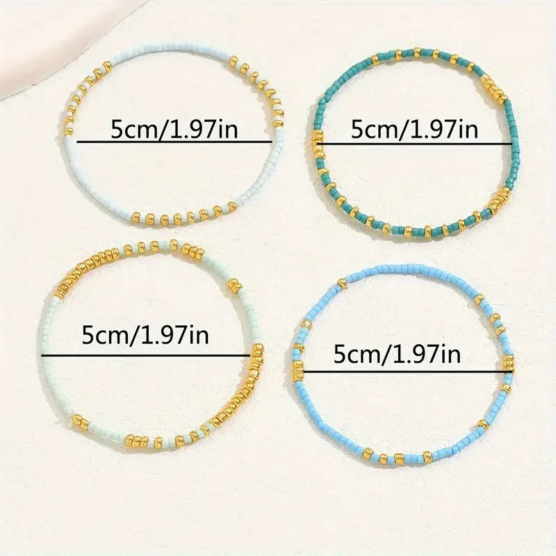 Ensemble de bracelets en perles turquoises Chic Bohème