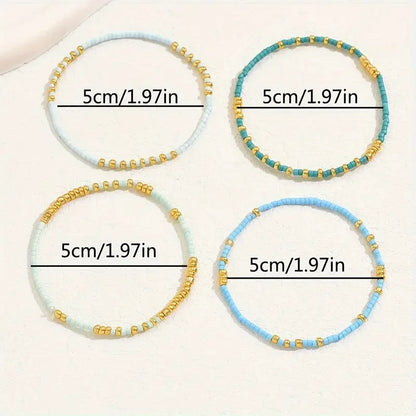 Ensemble de bracelets en perles turquoises Chic Bohème