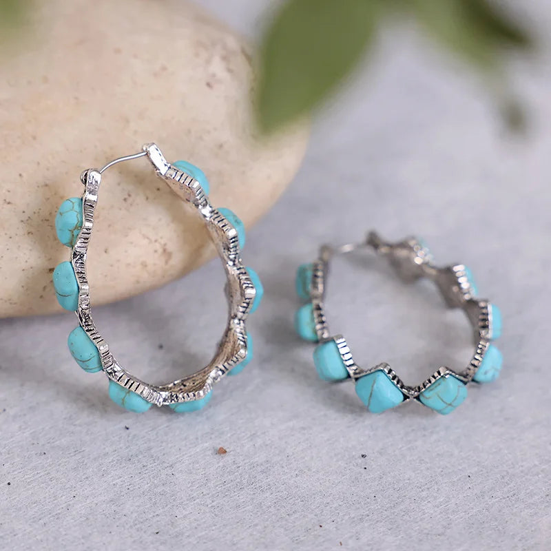 Boucles d'oreilles Vintage Turquoise en forme de U