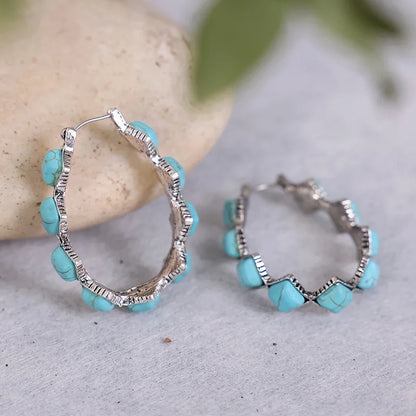 Boucles d'oreilles Vintage Turquoise en forme de U