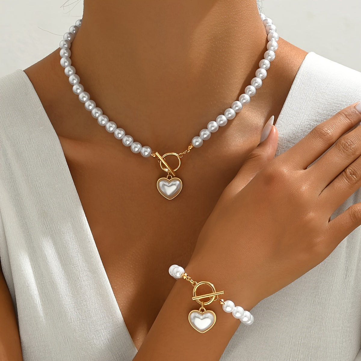 Fleuroux®| Ensemble de perles fait main avec pendentif en forme de cœur