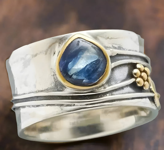 Bague de méditation en pierres précieuses bohémiennes