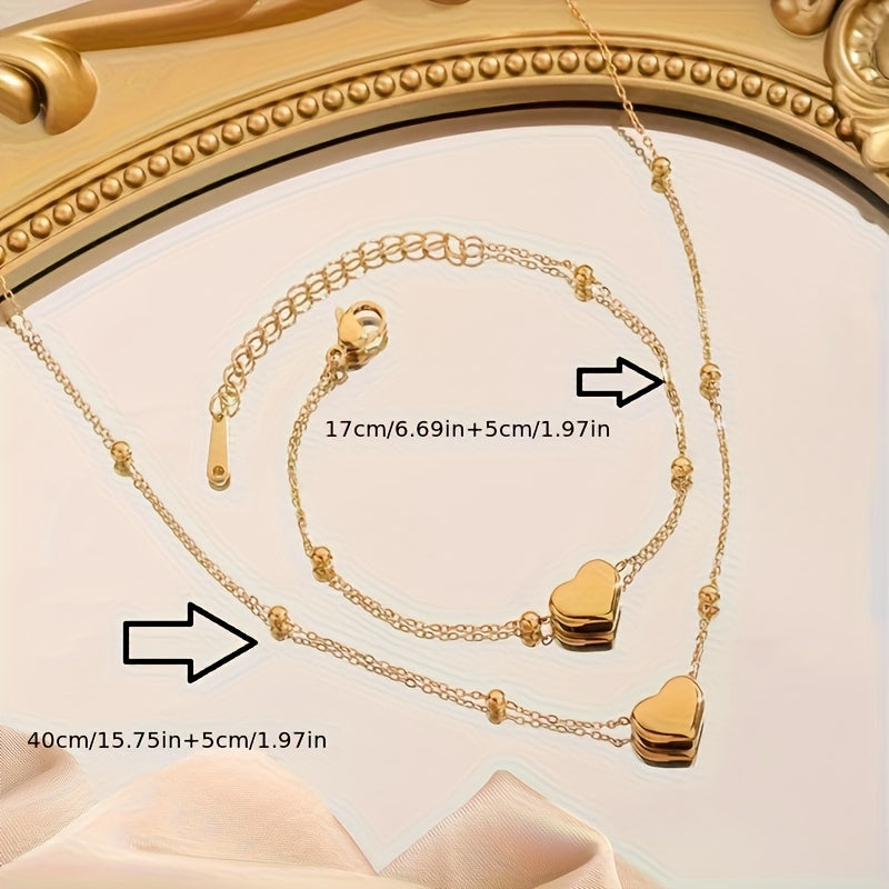 Fleuroux® | Ensemble de Cœur Fait Main Collier & Bracelet