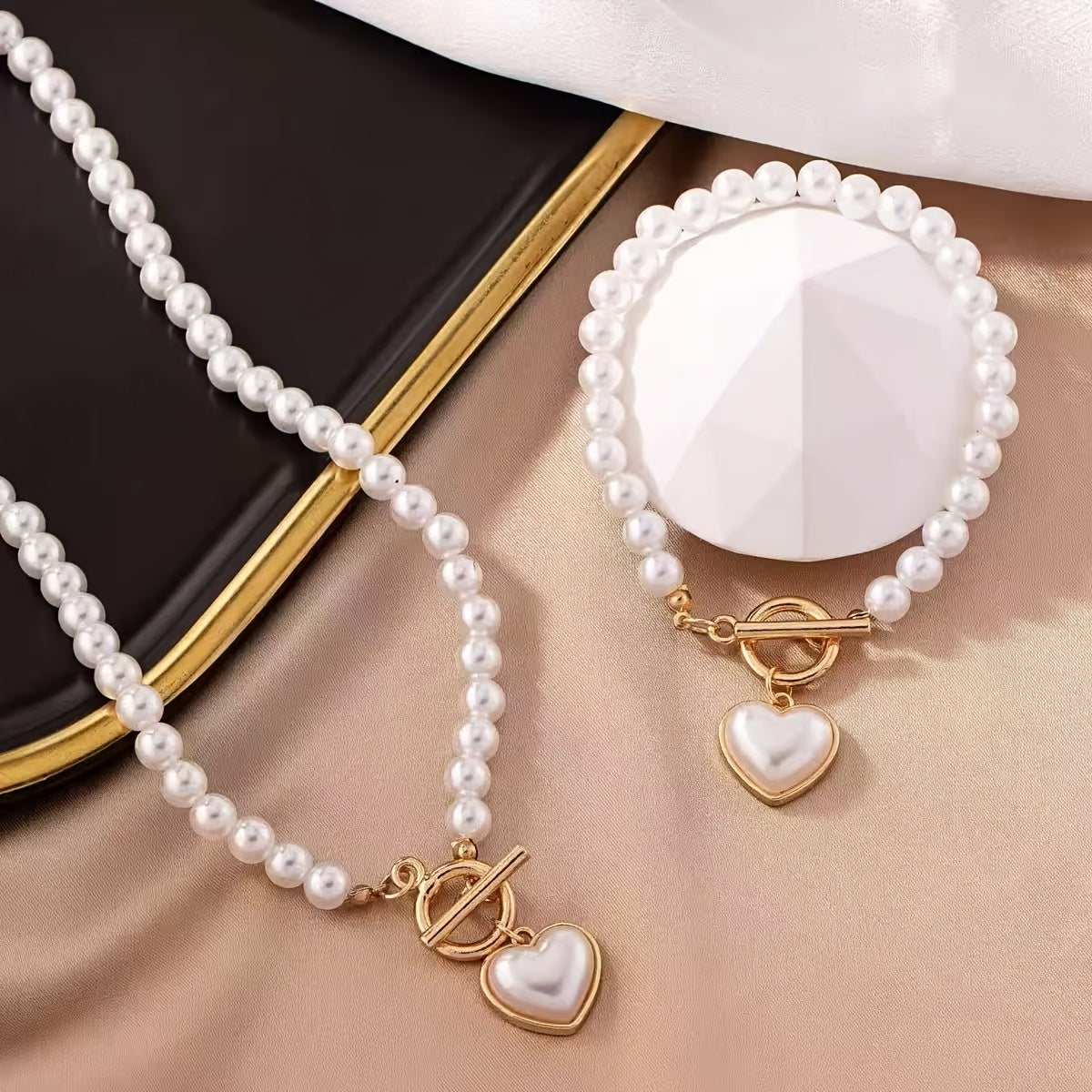 Fleuroux®| Ensemble de perles fait main avec pendentif en forme de cœur