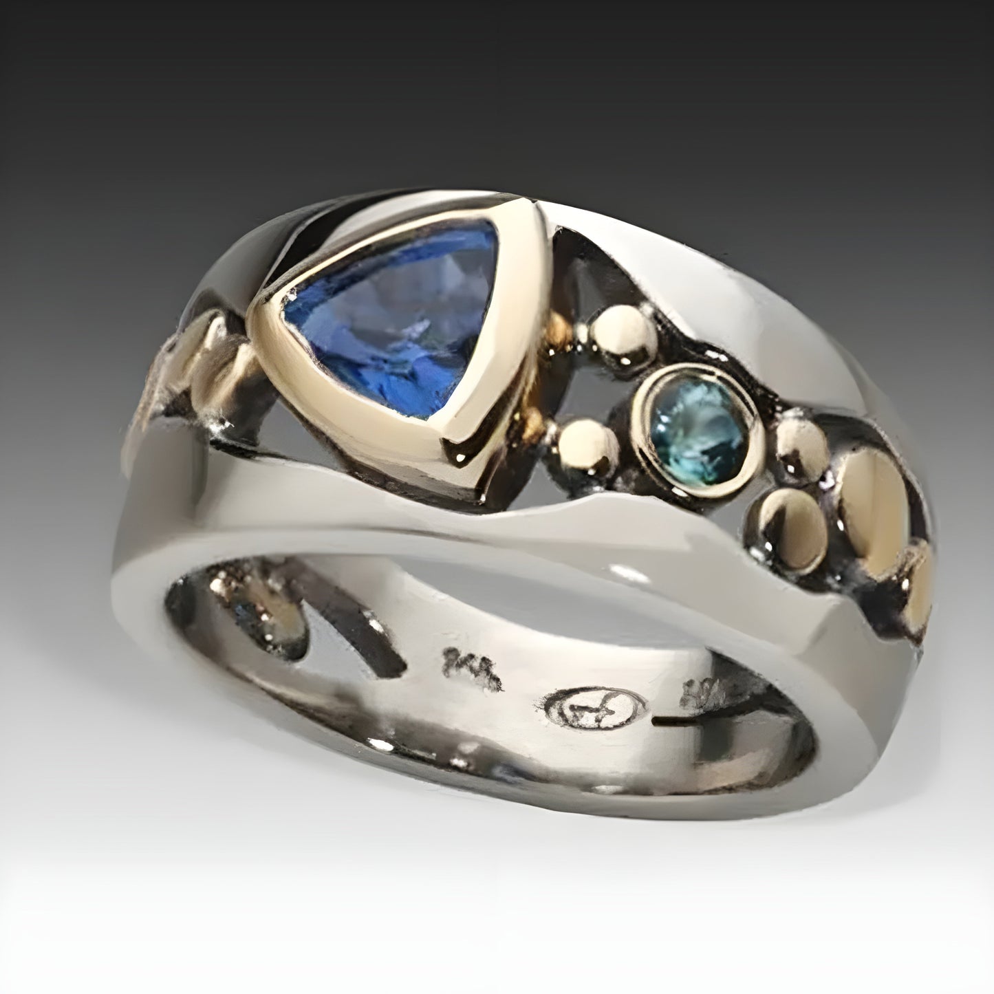 Bague Vintage en Cristal Bleu