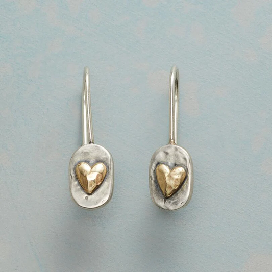 Boucles d'oreilles en argent et en or