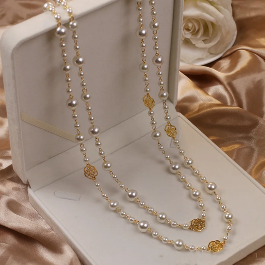 Collier en Perles d'Or Élégant