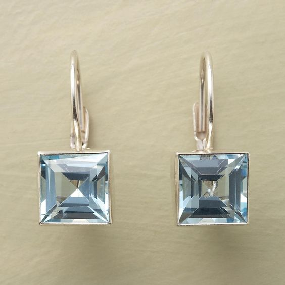 Boucles d'Oreilles Timeless en Verre Bleu Harvest