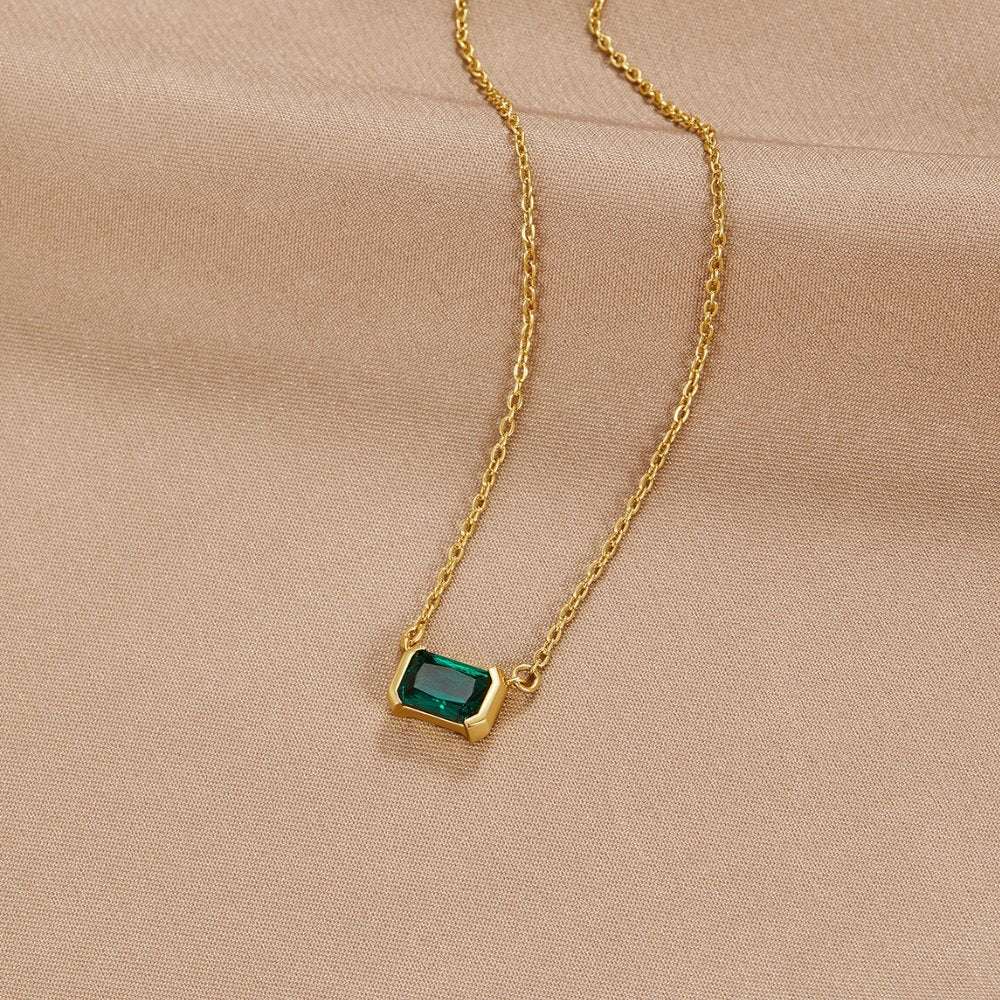 Collier en Émeraude Verte