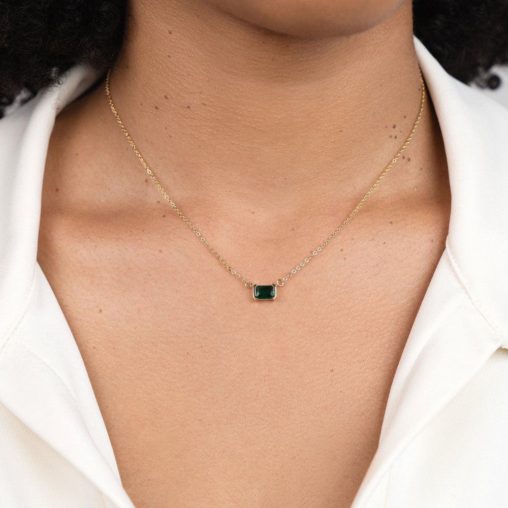 Collier en Émeraude Verte