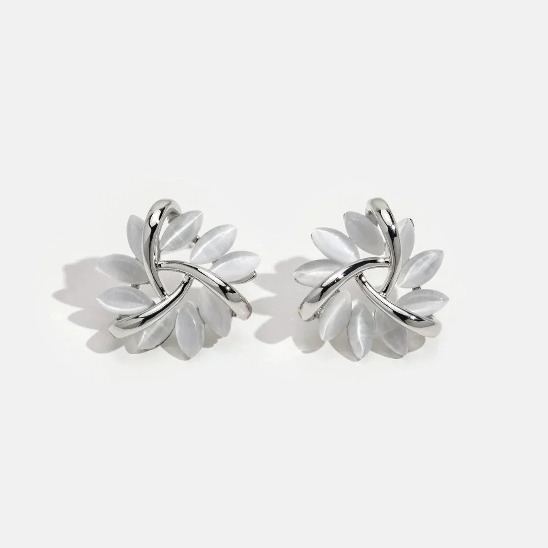 Boucles d'oreilles Ronde Opale Fleur