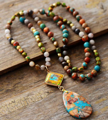 Collier Spirituel en Jaspe Intense