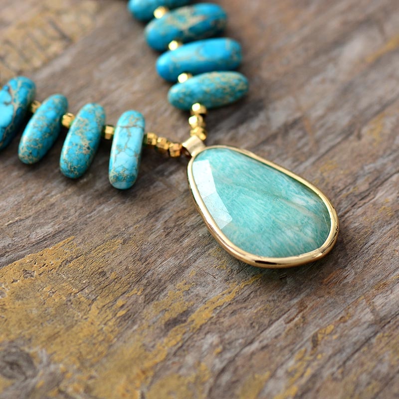 Collier en Pierre d'Amazonite Naturelle