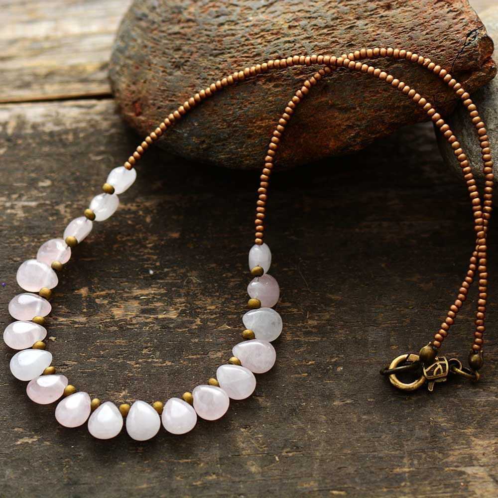 Collier en Quartz Rose Regal