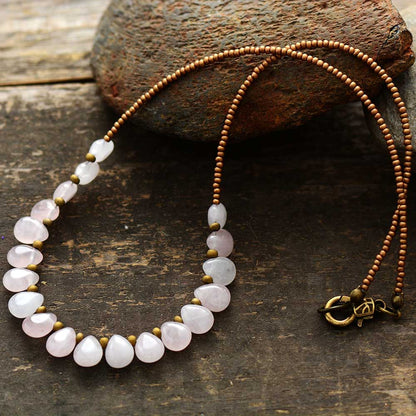 Collier en Quartz Rose Regal