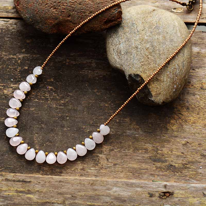 Collier en Quartz Rose Regal