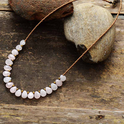 Collier en Quartz Rose Regal