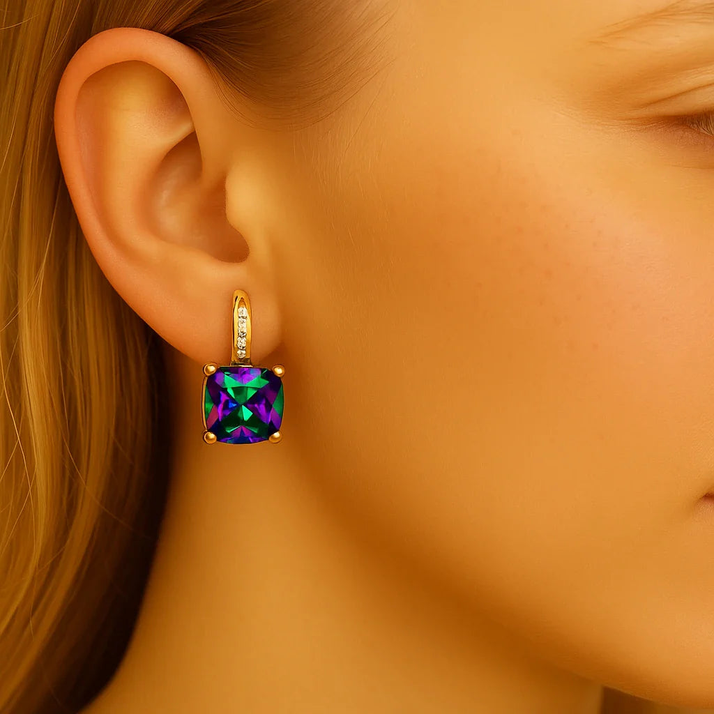 Boucles d'oreilles créoles élégantes avec pierres scintillantes