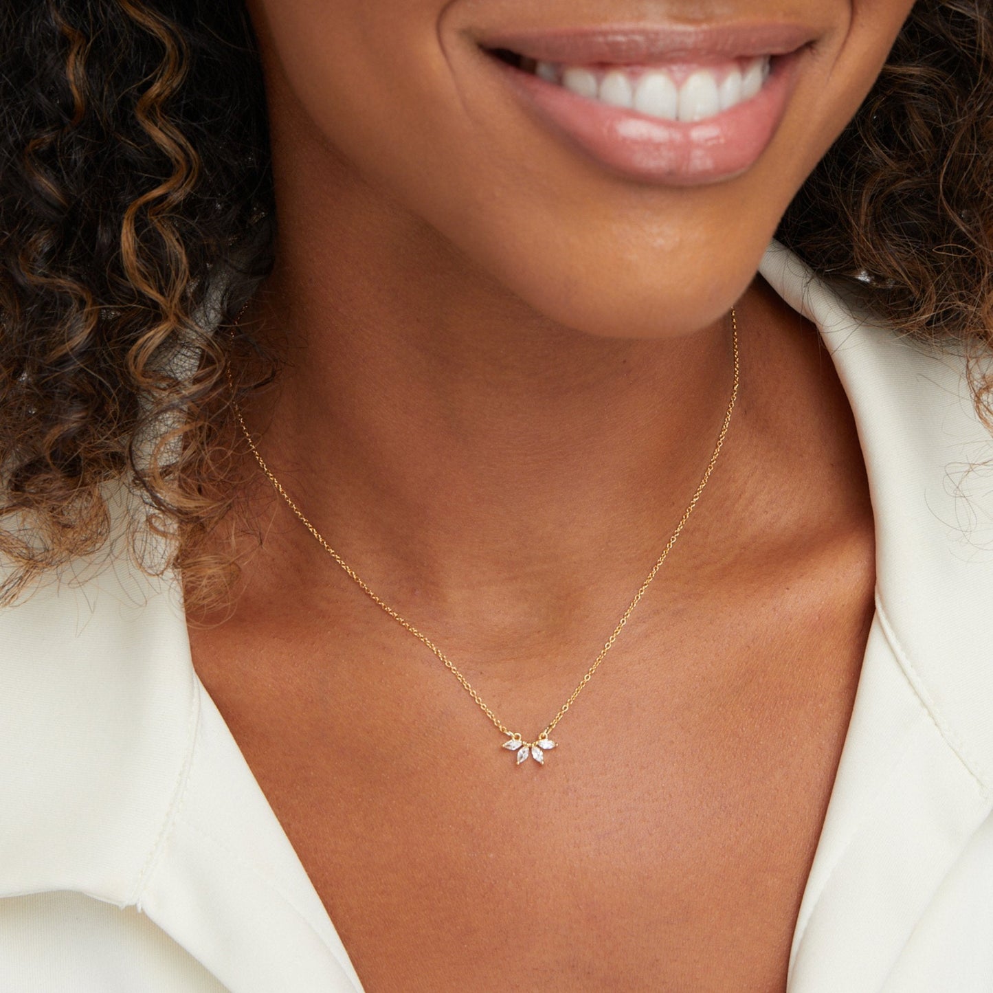 Collier Feuille de Cristal
