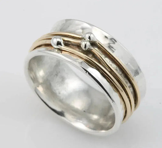 Bague en argent vintage doré